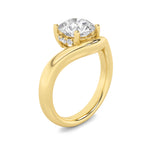 2CTW Round Shaped Lab Grown Diamond (F/VS) Accented Solitaire Fancy Engagement Ring in 14K Gold