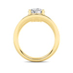 2CTW Round Shaped Lab Grown Diamond (F/VS) Accented Solitaire Fancy Engagement Ring in 14K Gold