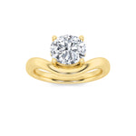 2CTW Round Shaped Lab Grown Diamond (G/VS) Accented Solitaire Fancy Engagement Ring in 14K Gold
