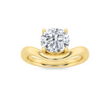 2CTW Round Shaped Lab Grown Diamond (G/VS) Accented Solitaire Fancy Engagement Ring in 14K Gold