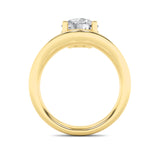 2CTW Round Shaped Lab Grown Diamond (G/VS) Accented Solitaire Fancy Engagement Ring in 14K Gold
