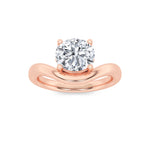 2CTW Round Shaped Lab Grown Diamond (F/VS) Accented Solitaire Fancy Engagement Ring in 14K Gold