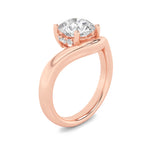 2CTW Round Shaped Lab Grown Diamond (F/VS) Accented Solitaire Fancy Engagement Ring in 14K Gold