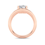 2CTW Round Shaped Lab Grown Diamond (F/VS) Accented Solitaire Fancy Engagement Ring in 14K Gold
