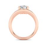 2CTW Round Shaped Lab Grown Diamond (F/VS) Accented Solitaire Fancy Engagement Ring in 14K Gold