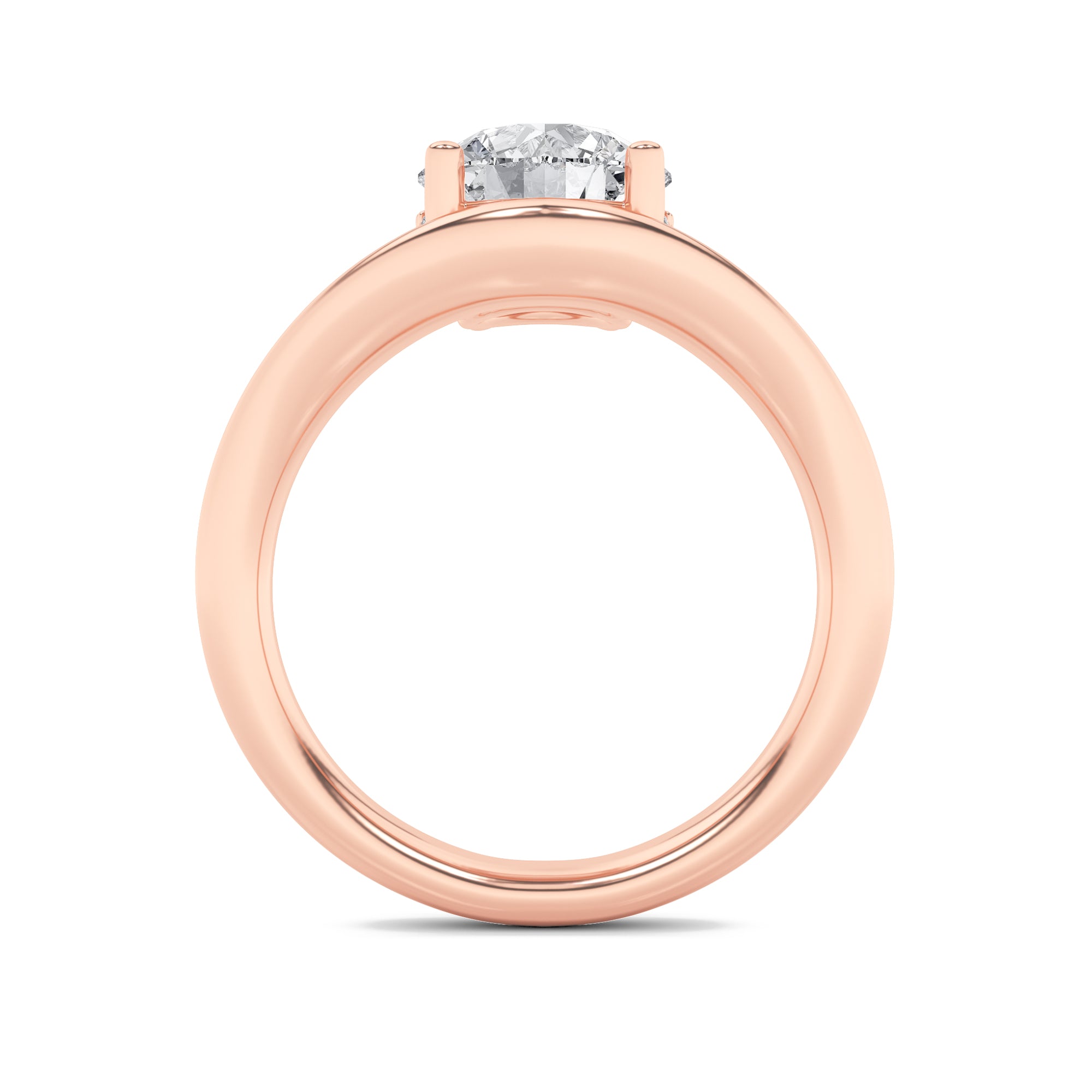 2CTW Round Shaped Lab Grown Diamond (F/VS) Accented Solitaire Fancy Engagement Ring in 14K Gold