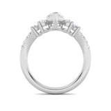 1.5CTW Pear Shaped Lab Grown Diamond (F/VS) Fancy Contour Ring in 14K Gold