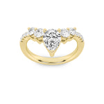 1.5CTW Pear Shaped Lab Grown Diamond (F/VS) Fancy Contour Ring in 14K Gold