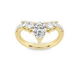 1.5CTW Pear Shaped Lab Grown Diamond (F/VS) Fancy Contour Ring in 14K Gold