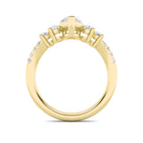 1.5CTW Pear Shaped Lab Grown Diamond (F/VS) Fancy Contour Ring in 14K Gold