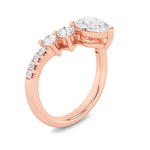 1.5CTW Pear Shaped Lab Grown Diamond (F/VS) Fancy Contour Ring in 14K Gold