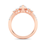 1.5CTW Pear Shaped Lab Grown Diamond (F/VS) Fancy Contour Ring in 14K Gold