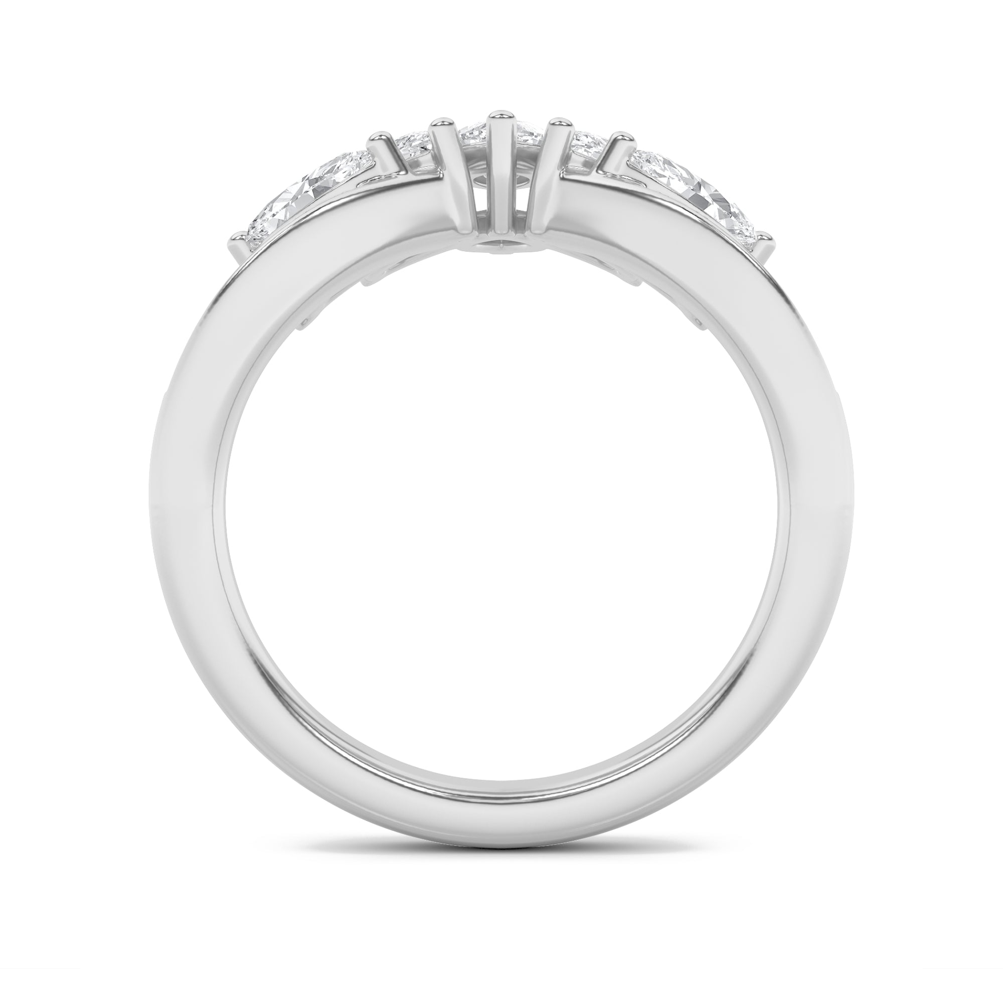 1.5CTW Marquise Shaped Lab Grown Diamond (F/VVS) Fancy Contour Ring in 14K Gold