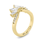 1.5CTW Marquise Shaped Lab Grown Diamond (F/VS) Fancy Contour Ring in 14K Gold