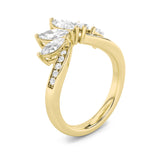 1.5CTW Marquise Shaped Lab Grown Diamond (F/VVS) Fancy Contour Ring in 14K Gold