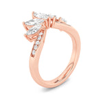 1.5CTW Marquise Shaped Lab Grown Diamond (F/VVS) Fancy Contour Ring in 14K Gold