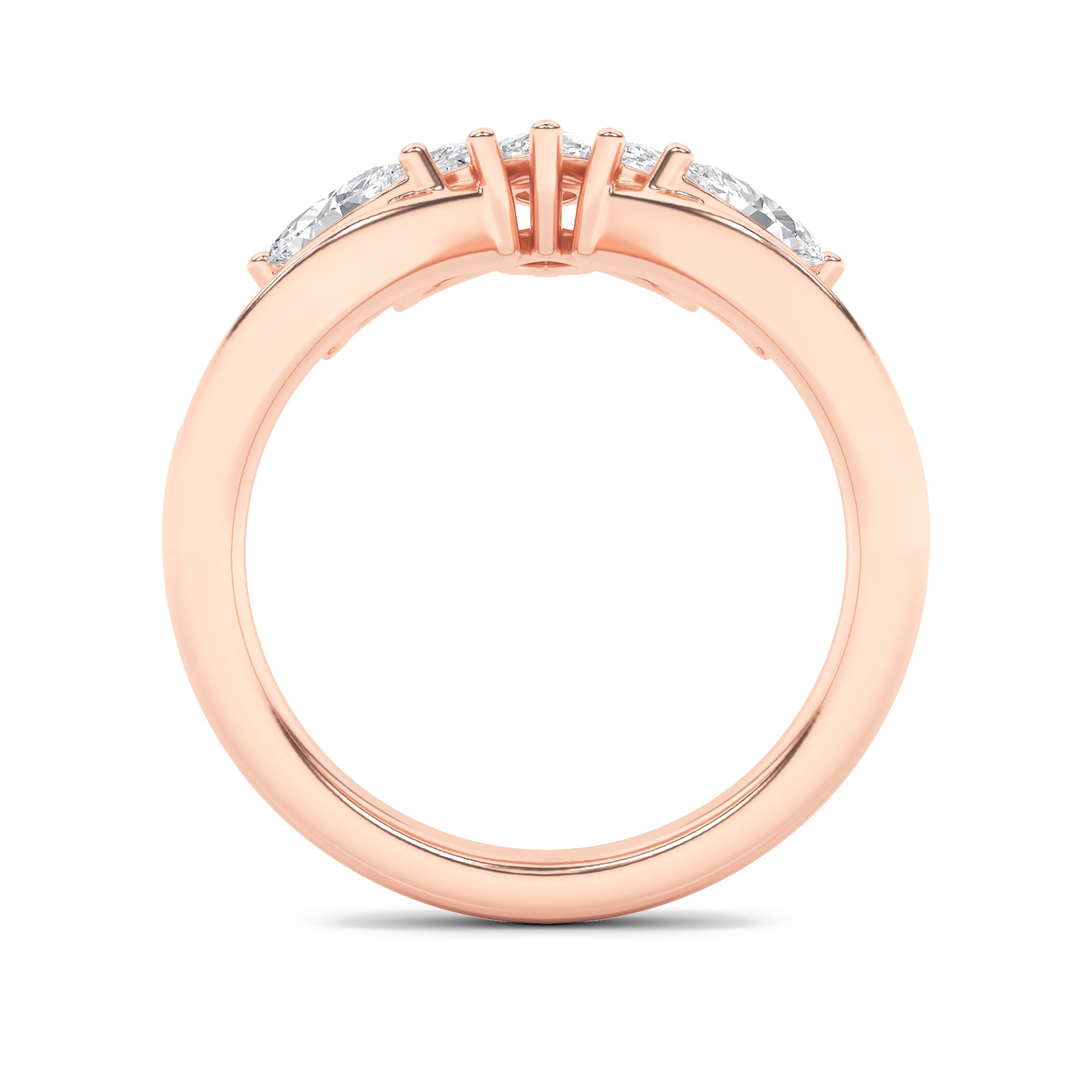 1.5CTW Marquise Shaped Lab Grown Diamond (F/VVS) Fancy Contour Ring in 14K Gold