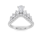 1.5CTW Pear Shaped Lab Grown Diamond (F/VS) Fancy Contour Ring in 14K Gold