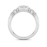 1.5CTW Pear Shaped Lab Grown Diamond (F/VS) Fancy Contour Ring in 14K Gold