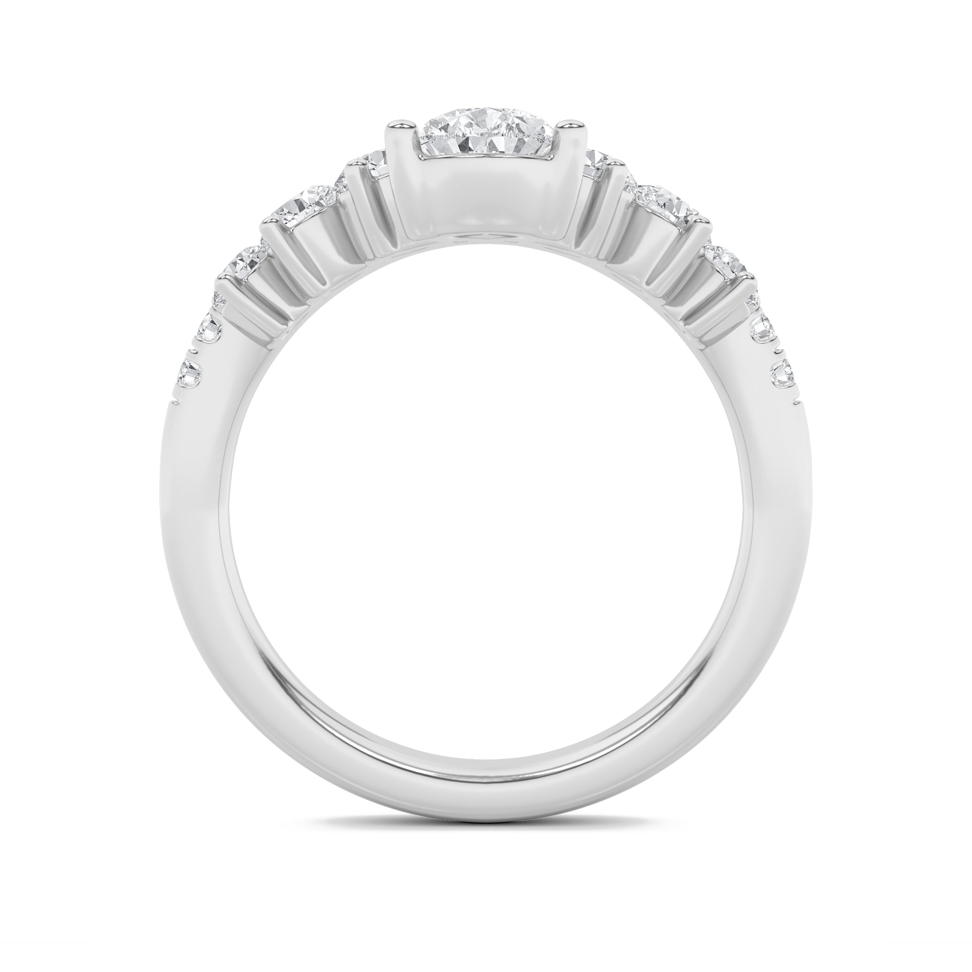 1.5CTW Pear Shaped Lab Grown Diamond (F/VS) Fancy Contour Ring in 14K Gold