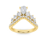 1.5CTW Pear Shaped Lab Grown Diamond (F/VS) Fancy Contour Ring in 14K Gold