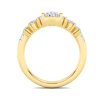 1.5CTW Pear Shaped Lab Grown Diamond (F/VS) Fancy Contour Ring in 14K Gold