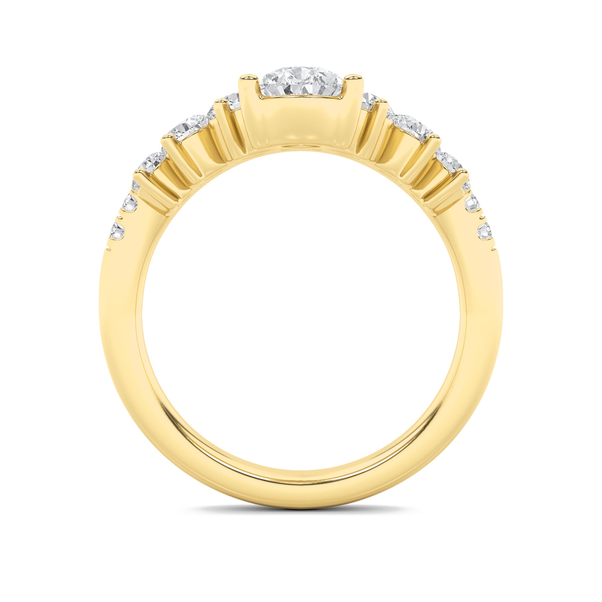 1.5CTW Pear Shaped Lab Grown Diamond (F/VS) Fancy Contour Ring in 14K Gold