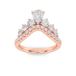 1.5CTW Pear Shaped Lab Grown Diamond (F/VS) Fancy Contour Ring in 14K Gold