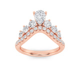 1.5CTW Pear Shaped Lab Grown Diamond (F/VS) Fancy Contour Ring in 14K Gold