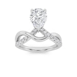 1.5CTW Pear Shaped Lab Grown Diamond (F/VS) Fashion Solitaire Engagement Ring in 14K Gold
