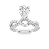 1.5CTW Pear Shaped Lab Grown Diamond (F/VS) Fashion Solitaire Engagement Ring in 14K Gold