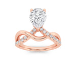 1.5CTW Pear Shaped Lab Grown Diamond (F/VS) Fashion Solitaire Engagement Ring in 14K Gold