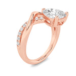 1.5CTW Pear Shaped Lab Grown Diamond (F/VS) Fashion Solitaire Engagement Ring in 14K Gold
