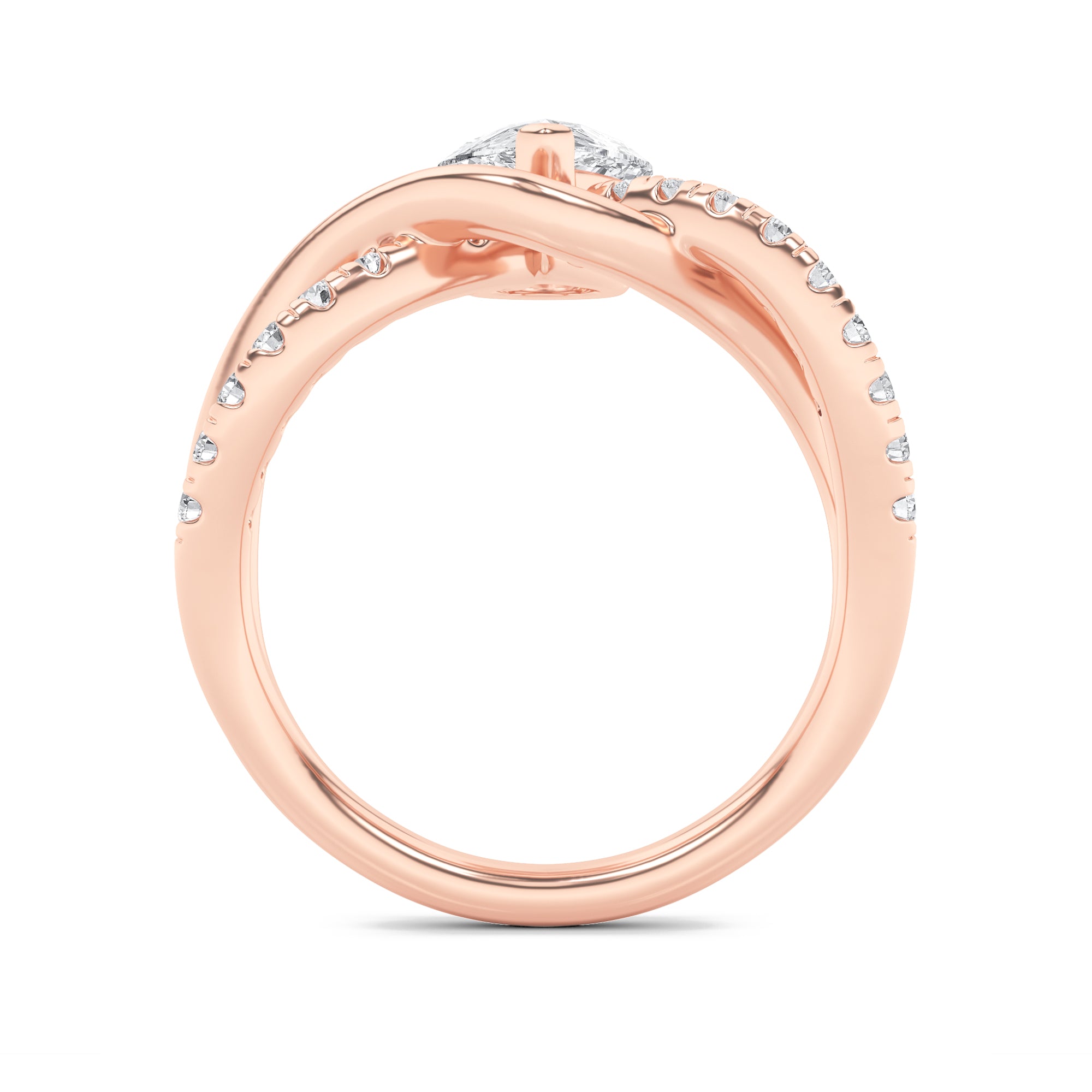 1.5CTW Pear Shaped Lab Grown Diamond (F/VS) Fashion Solitaire Engagement Ring in 14K Gold