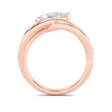 2CTW Pear Shaped Lab Grown Diamond (F/VS) Fashion AccentedEngagement Ring in 14K Gold