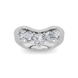 1CTW Round Shaped Lab Grown Diamond (F/VS) Fancy Contour Ring in 14K Gold