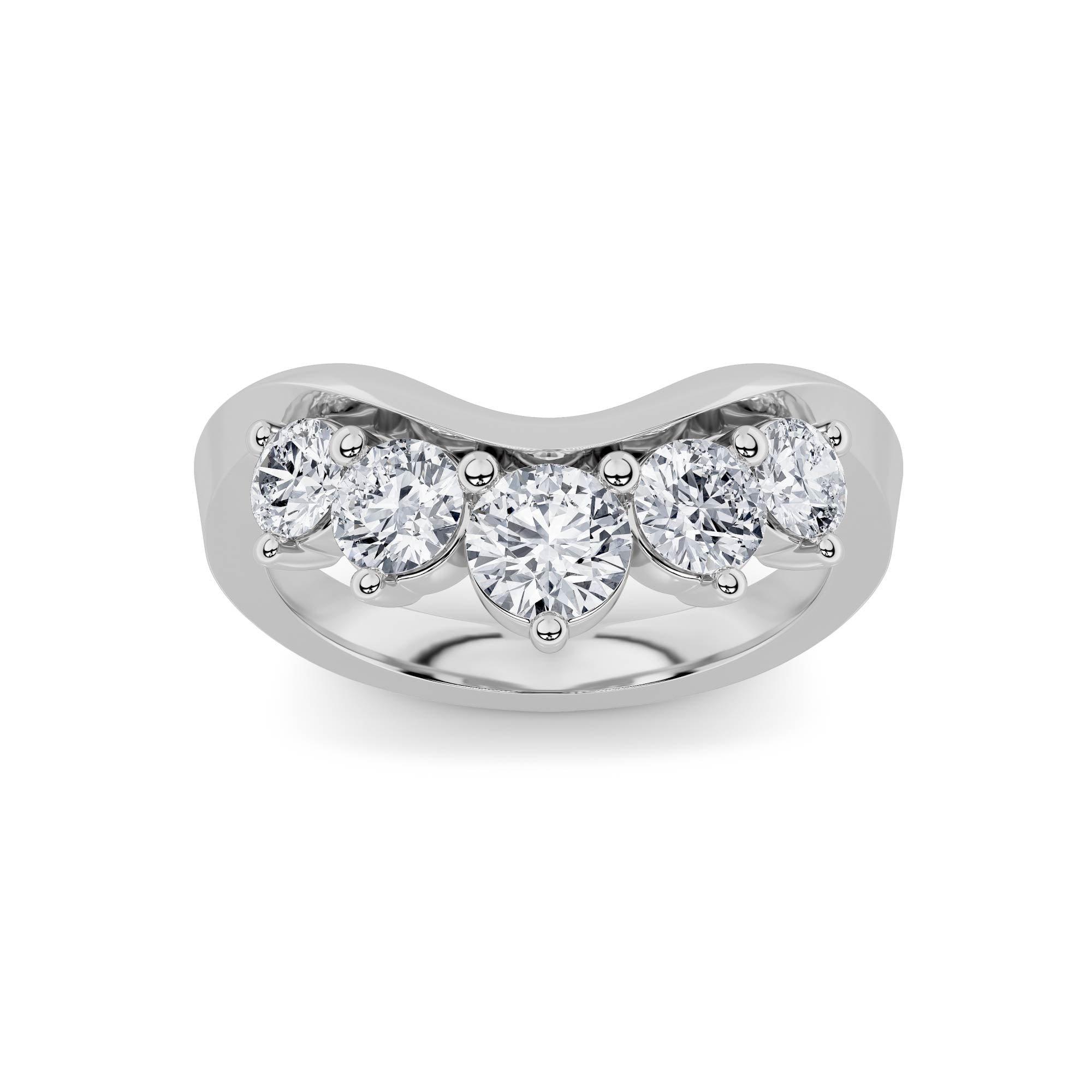 1CTW Round Shaped Lab Grown Diamond (F/VS) Fancy Contour Ring in 14K Gold