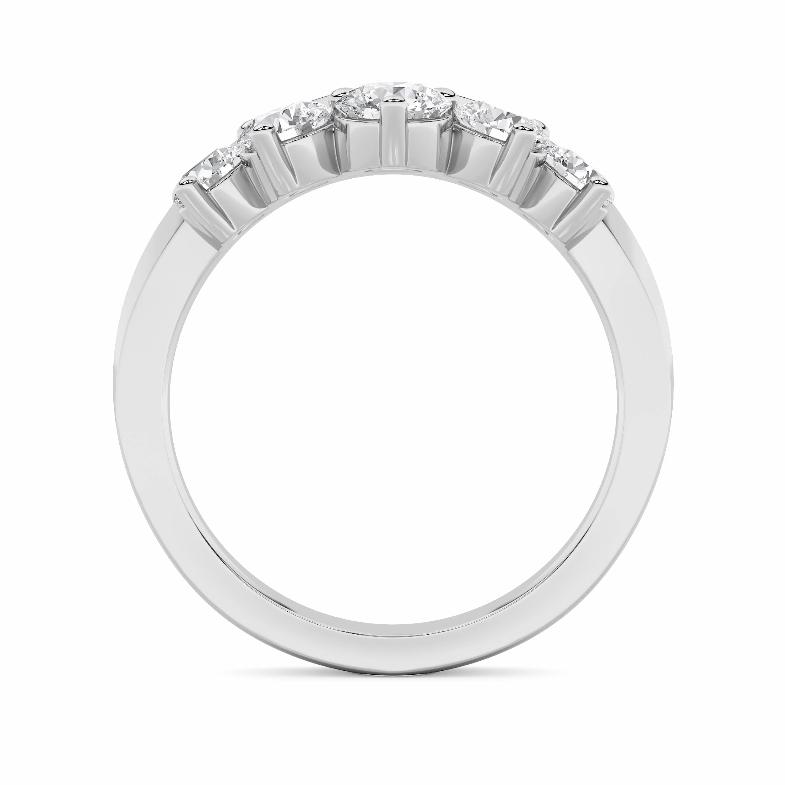 1CTW Round Shaped Lab Grown Diamond (F/VS) Fancy Contour Ring in 14K Gold