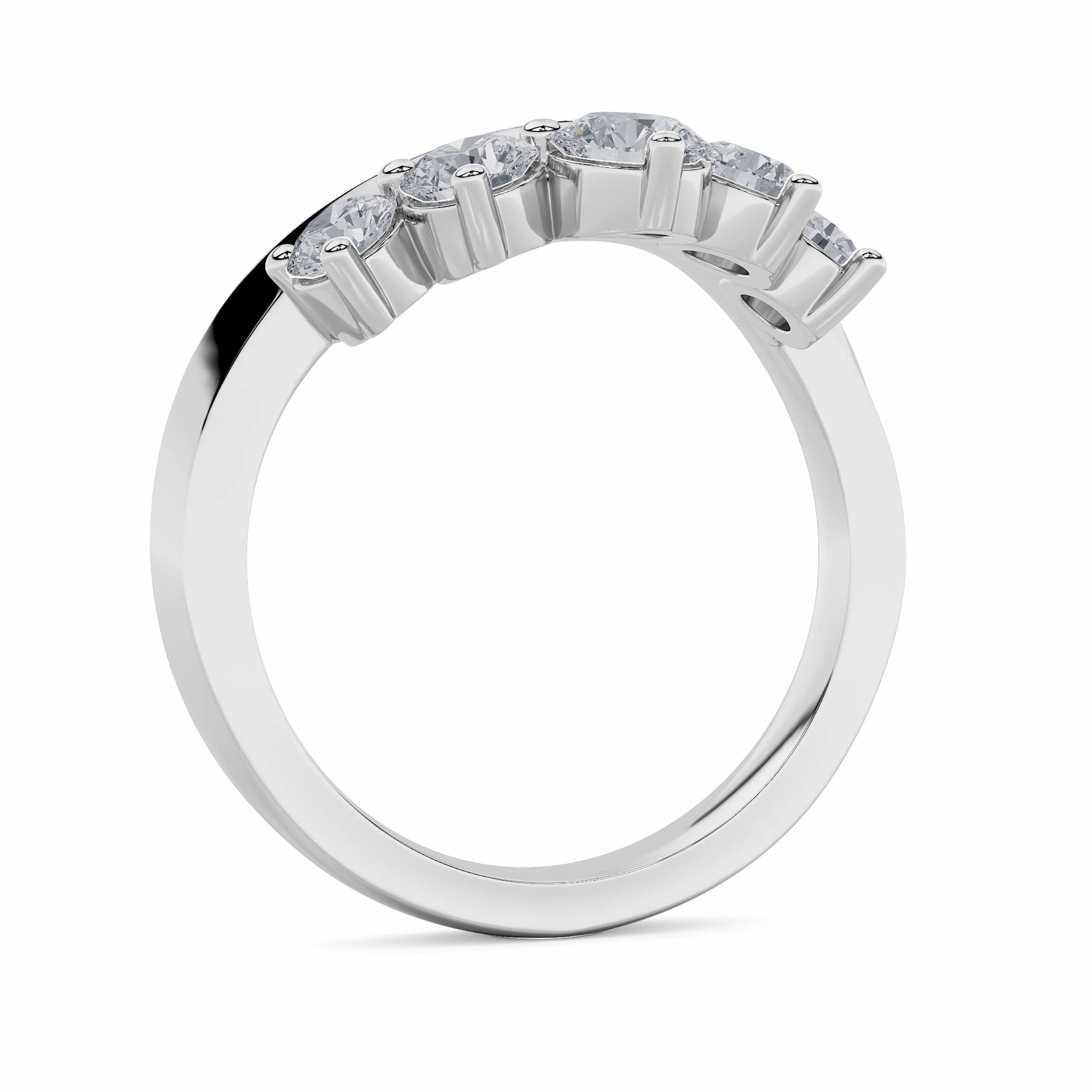 1CTW Round Shaped Lab Grown Diamond (F/VS) Fancy Contour Ring in 14K Gold