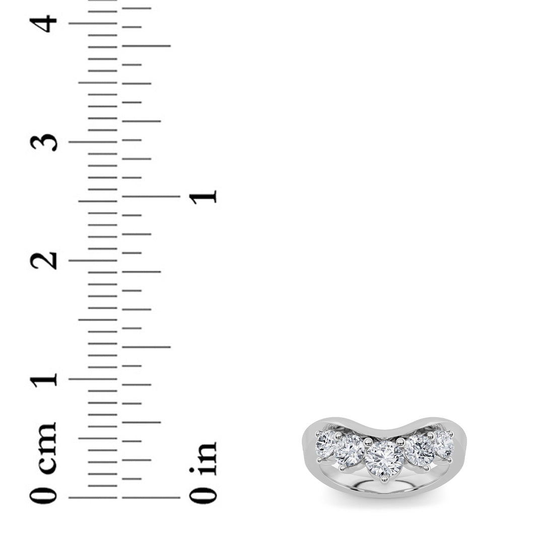 1CTW Round Shaped Lab Grown Diamond (F/VS) Fancy Contour Ring in 14K Gold
