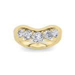 1CTW Round Shaped Lab Grown Diamond (F/VS) Fancy Contour Ring in 14K Gold