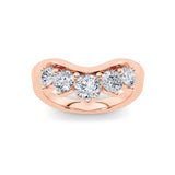 1CTW Round Shaped Lab Grown Diamond (F/VS) Fancy Contour Ring in 14K Gold
