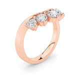 1CTW Round Shaped Lab Grown Diamond (F/VS) Fancy Contour Ring in 14K Gold
