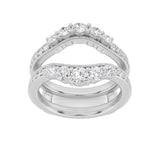1CTW Round Shaped Lab Grown Diamond (F/VS) Insert Jacket Ring in 14K Gold