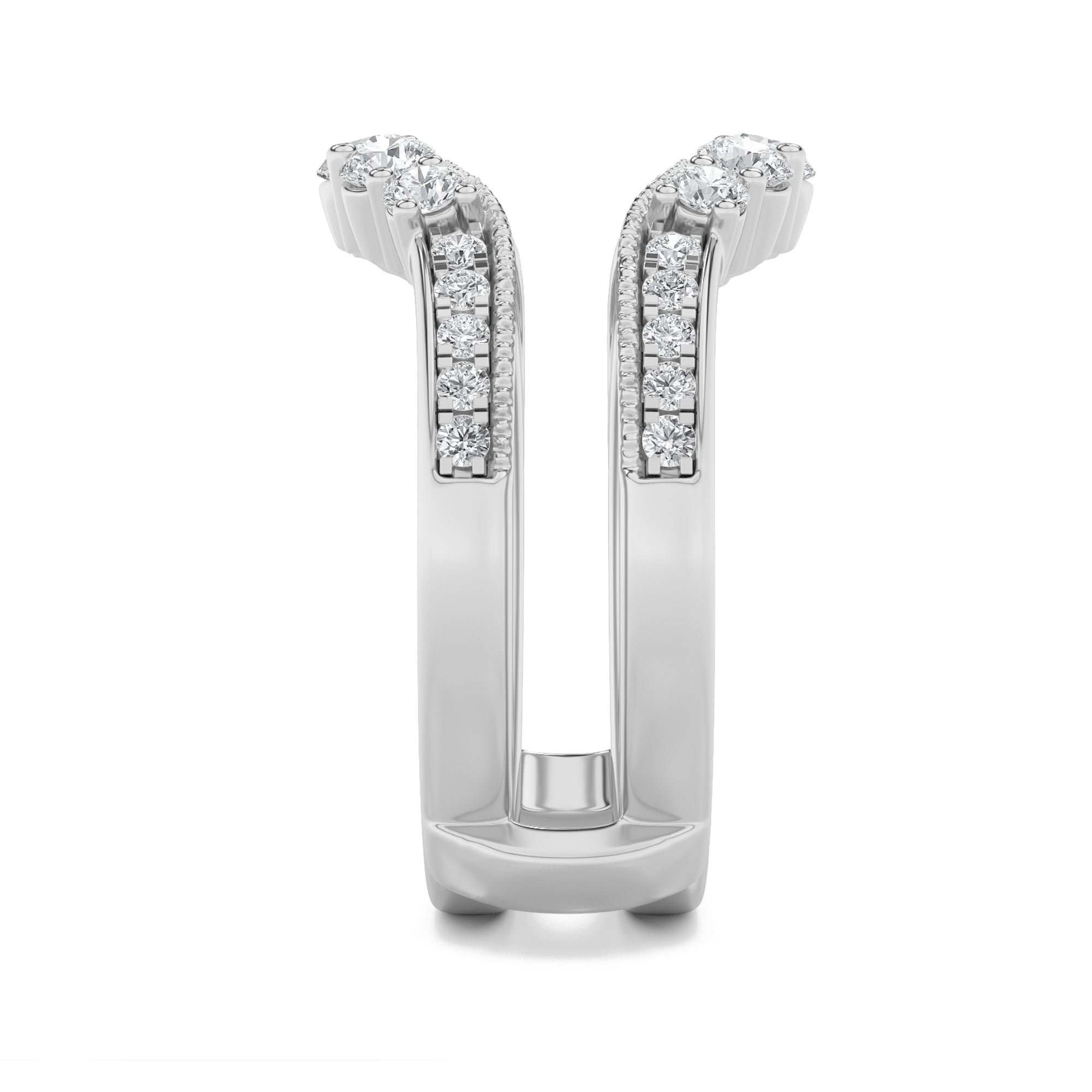 1CTW Round Shaped Lab Grown Diamond (F/VS) Insert Jacket Ring in 14K Gold