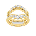 1CTW Round Shaped Lab Grown Diamond (F/VS) Insert Jacket Ring in 14K Gold