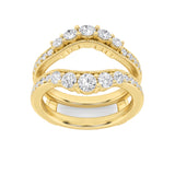 1CTW Round Shaped Lab Grown Diamond (F/VS) Insert Jacket Ring in 14K Gold