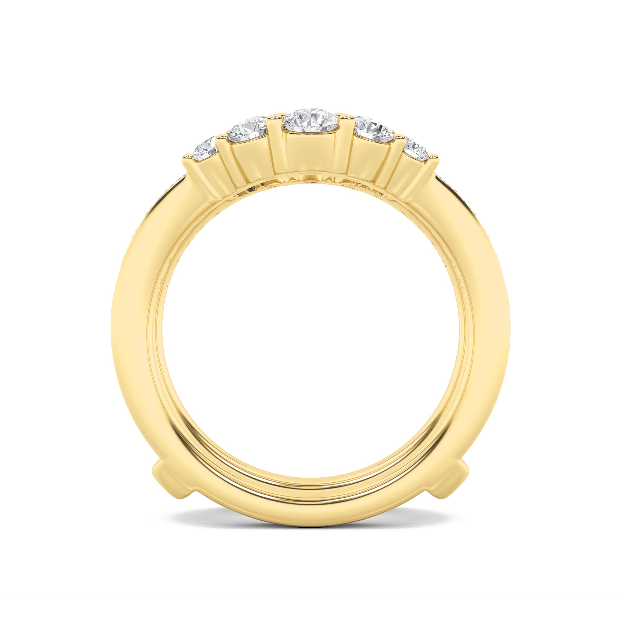 1CTW Round Shaped Lab Grown Diamond (F/VS) Insert Jacket Ring in 14K Gold