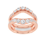 1CTW Round Shaped Lab Grown Diamond (F/VS) Insert Jacket Ring in 14K Gold