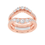 1CTW Round Shaped Lab Grown Diamond (F/VS) Insert Jacket Ring in 14K Gold